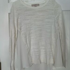 LOFT Cream Knit Sweater